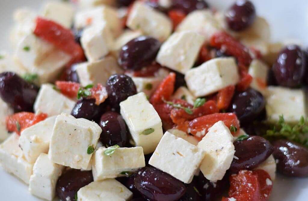 Marinated Olives Feta and Roasted Red Peppers