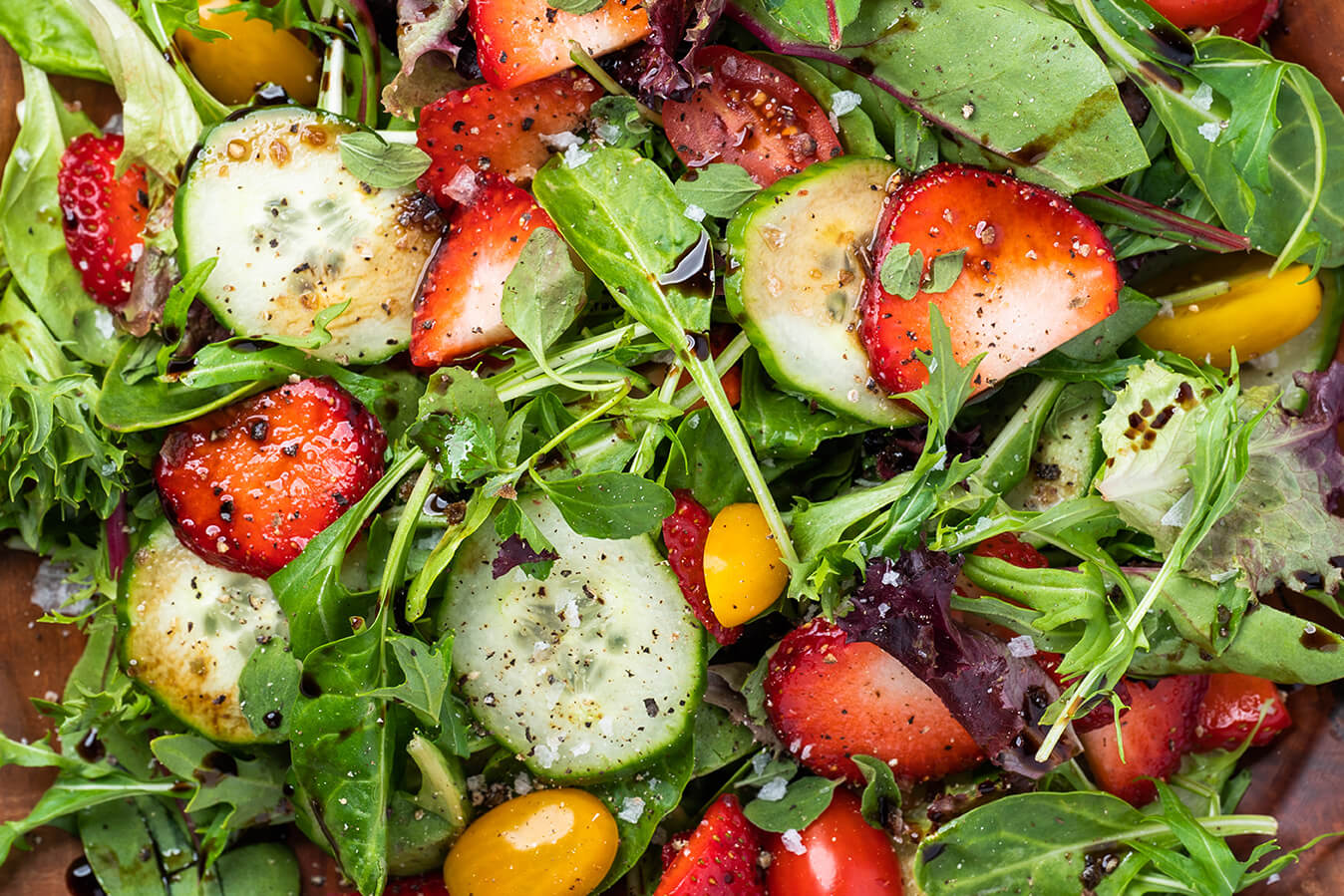 Arugula and Strawberry Salad with Fig Balsamic Vinaigrette